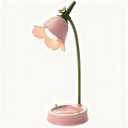 LED Desk Lamp Cordless Table Light Adjustable Gooseneck Dimmable Touch Rechargeable Battery Eye-Caring Night Light for Kids,Mini Cute Lamp for College Dorm Bedroom Reading (Pink)
