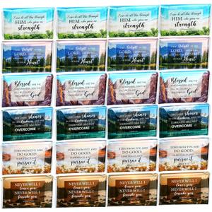 24 Packs Travel Size Tissue Pocket Slim Pack Facial 3 Ply Wallet Size Pocket Tissues for Travel Wedding Party Favors, 6 Styles(Biblical Landscape)