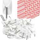 Wire Hooks for Wall Small 32 Hooks, Heavy Duty Wall Hooks with 32 Strips, Damage Free Adhesive Hooks for Key Holder, Coat, Door, Shower Hanging