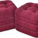 Shinnwa Kitchen Chair Cushions Set of 6, Dual-Layer Memory Foam Dining Chair Cushions, Patented Design Seat Pads with Ties, 16.5 x 16.5 x 3.5in, 6 Pack, Burgundy