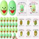 Emotional Smore Stress Ball Gifts Bulk Social Worker Employee Appreciation Gifts Cute Squeeze Stress Relief Ball Thank You Inspirational Cards for Staff Coworker(30 Set,Pickle)