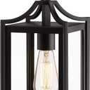 Outdoor Pendant Light, 14" Large Modern Hanging Porch Light with Adjustable Chain, Black Exterior Outdoor Hanging Lantern with Clear Glass for Porch Foyer Gazebo, 2439/1H