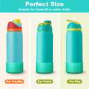 4 x yoelike Grid Silicone Boot for Owala Water Bottle, Anti-Slip Protective Sleeve for FreeSip/Twist/Flip, Bottom Bumper Cover for Watter Bottle Accessories (40 Ounces, Mint Green)