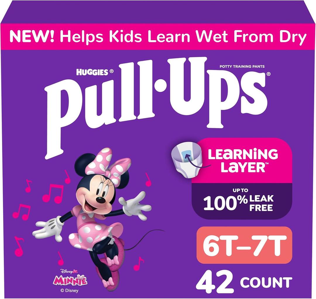 Pull-Ups Girls' Potty Training Pants, Size 6T-7T Training Underwear (55-75 lbs), 42 Count
