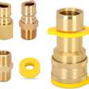 1/2" Natural Gas Quick Connect Fittings,Natural Propane Hose Quick Disconnect Kit,100% Solid Brass with Dust Cover for Gas Grill and Heater and Generator
