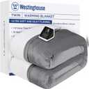 Westinghouse Heated Blanket Twin Size, Soft Flannel to Sherpa Electric Blanket with 10 Heating Levels, 12 Hours Auto Off, Fast Heating, Machine Washable, 62x84 Inch, Light Grey (Twin Size 62*84", Light Grey, Sherpa & Flannel)