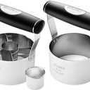 HULISEN Donut Cutter & 3.5 inch Biscuit Cutter (Set of 2), with Soft Grip Handle, Bonus 2 Pcs Small Cookies Cutter - Stainless Steel Professional Baking Dough Tool Set, Gift Package