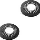 2 Pieces Pipe Cover Flange Decoration Fit 5.9 to 6.61 inch Outer Diameter Pipe (150-168mm), PP Plastic Radiator Escutcheon Plate, Plumbing Cover Plates for Floor Wall Tube Decor, Black