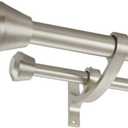 Brushed Nickel Double Curtain Rods, 28-48 Inch, Heavy Duty, Aluminum, High-Temperature Curing Coating