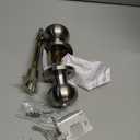 5" Backset Entry Door Latch with Standard Keyed Knobset, 19/64" (7.6mm) Square Interface with Square Corner Faceplate, Non-Handed, Satin Nickel