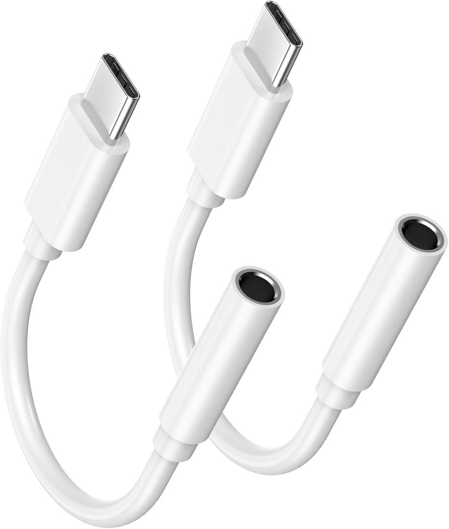 [Apple MFi Certified] USB C to 3.5mm Headphone Jack Adapter, Type C to Aux Audio Dongle Cable Cord Compatible with iPhone 17/16/15 Pro/15 Pro Max, iPad Pro, Samsung S21-24, Pixel 7/6/5（1 Pack）