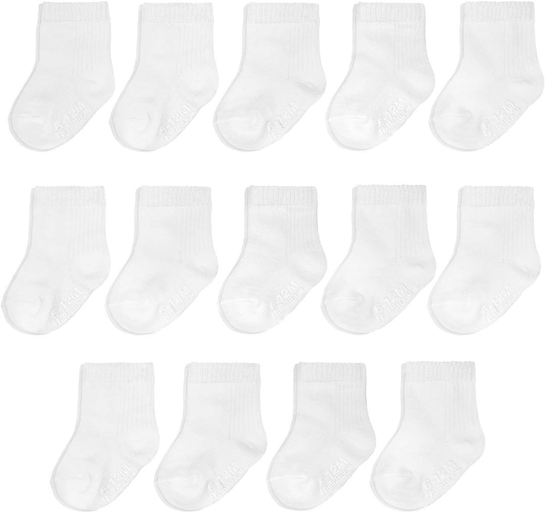 Fruit of the Loom Baby & Toddler Grow & Fit Flex Zones Cotton Stretch Socks - Unisex, Girls, Boys