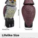 Garden Fake Owl Sculpture with 360° Rotating Head, Waterproof Moving Garden Owl, Outdoor Statue for Yard Patio Balcony Roof Barn Driveway (Medium)