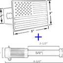 American Flag Metal Trailer Hitch Cover for 2 inch Receiverswith 5/8-Inch Pin Diameter Trailer Hitch Lock (Black)