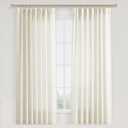 Joywell Linen Pinch Pleated Short Window Curtains 54 Inch Long,Back Tab Clip Rings Semi Sheer Light Filtering Drapes with Hooks for Bedroom Living Room Decor,W40 x L54,Natural Beige,2 Panels Set (40"W x 54"L (Pack of 2), Natural Beige)