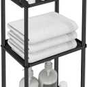 Corner Shower Caddy 3 Tier Standing Shower Caddy Corner, Black Shower Rack Bathroom Storage Organizer with Handle, Rustproof Stainless Steel Corner Shelf, Shower Shelf for Inside Shower