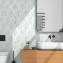 Modern Peel and Stick Wallpaper 17.3''197'' Geometric Wallpaper Boho Contact Paper Green and White Self-Adhesive Wall Paper Removable Decorative Wallpapers for Bedroom Bathroom Cabinets Decor Vinyl