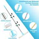 Carpet Rake for Pet Hair Removal (3PCS) 53.5 Adjustable Long Handle Carpet Rake Remover for Cat Dog Hair Remover Carpet Brush Scraper Lint Remover Scraper for Carpets, Rugs, Mats, Couch