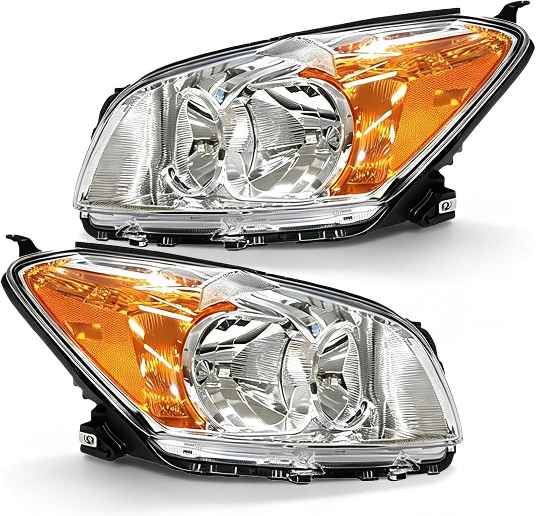 Front Headlights Assembly Replacement for 2009 2010 2011 2012 Toyota Rav4 Projector Headlamps Headlight Assembly pair Driver and Passenger Side