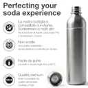 Stainless Steel Carbonating Bottle 33 oz | Compatible with Aarke Carbonator 3, SodaStream Duo & Plastic Bottles | Not for models Aqua Fizz & Jet | No Expiry | Plastic-Free