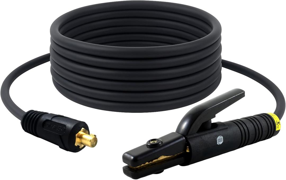 SA - 200 Amp Welding Electrode Holder Lead Assembly - Dinse 35-70 Connector - #2 AWG 100% Copper Cable (15 FEET)