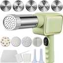 Electric Pasta Maker, Handheld Pasta Maker Machine, All-In-One Cordless Noodle Machine, with Shaping Molds And Cutter,Green