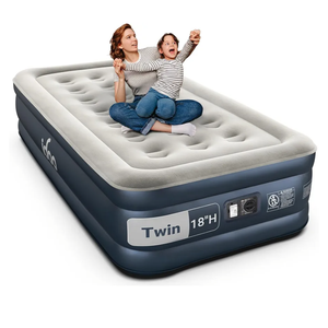 EnerPlex Twin Air Mattress with Builtin Pump  18 Inch Double Height Inflatable Mattress for Camping, Home & Portable Travel  Durable Blow Up Bed with Dual Pump  Easy to Inflate/Quick Set Up