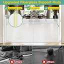 Reinforced 60" Wide Retractable Baby Gate with Reinforced Rods, 5 ft Retractable Dog Gate Indoor/Outdoor Baby Gate Retractable Gate - Bottom Anti-Escape, White