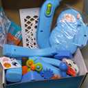 KIZZYEA Toys for 1 2 3 Years Old Boys Girls, Toddler Basketball Hoop & Soccer Goal, Montessori Toy, Interactive Musical Sports Toys with Light, Christmas Birthday Gifts for Baby Kids Age 12-18 Months (Blue)