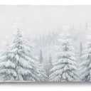 Winter Snowy Pine Tree Forest Body Pillow Cover 20x54, Farmhouse Christmas Tree Landscape Long Body Hug Pillow Pillowcase for Bed Couch Kids Adults