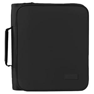 SUNEE Zipper Binder Bag with Handle, 2-Inch 3-Ring O-Ring, 500-Sheet Capacity, Includes Zip Pocket, 5-Tab Expanding File Folder, Multi-Pocket Organizer Binder for Middle School, Black