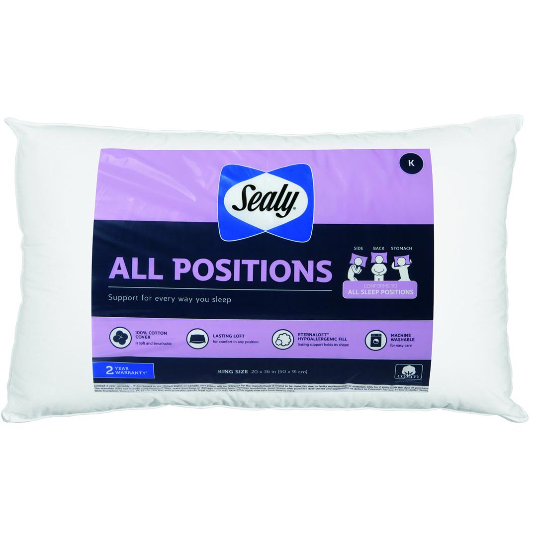 Sealy All Position Bed Pillow 20x28 in