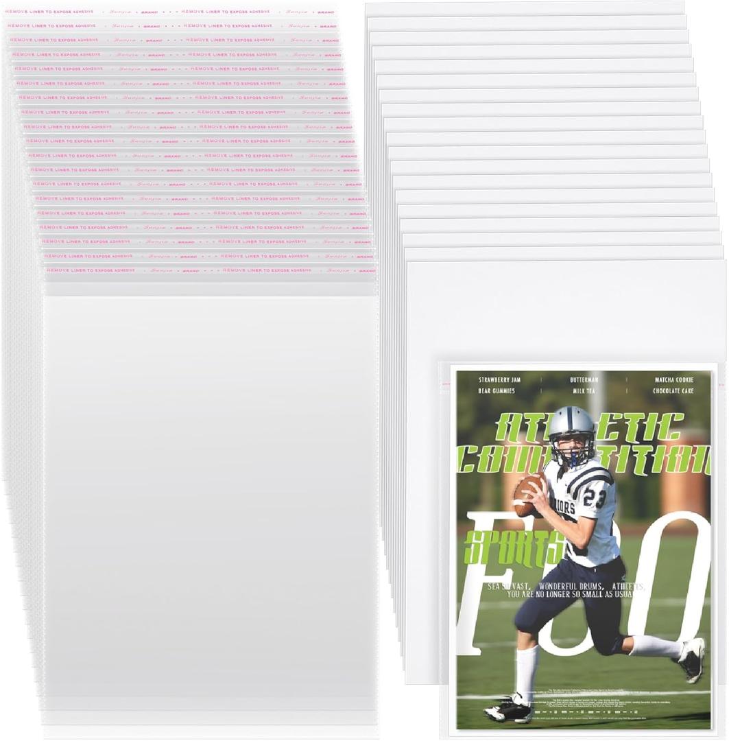50 Sets Magazine Bags and Backing Boards Including Clear Resealable Magazine Protectors for Collectors and Boards Sleeves Protective Display Suit for Protection