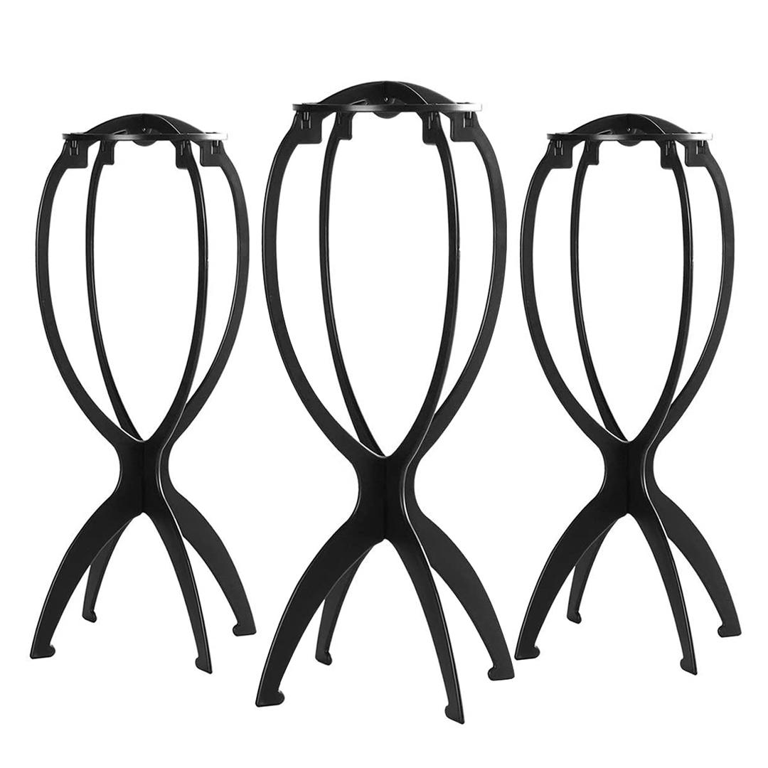 Dreamlover Wig Stand, Wig Head Stand, Wig Holder for Multiple Wigs, Black, 3 Pack (14.2 Inches (Pack of 3))