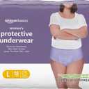 3 x Amazon Basics Postpartum Incontinence Underwear for Women, Maximum Absorbency with Bladder Leak Protection, Fresh Protection, Disposable, Large, Lavender, 18 Count