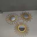 hogardeck Metal Mirrors Wall Decor - 3 Pcs 11" Metal Sunburst Flower Wall Mirrors Home Dcor, Decorative Hanging Wall Art for Living Room, Bedroom, Kitchen, Bathroom, Entryway