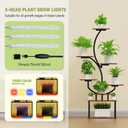 Indoor Plant Stand with LED Grow Light,8-Tier S-Shaped Corner Plant Stand,48.43 Inch Heavy,Duty Metal Indoor Plant Rack for Home, Balcony and Living Room