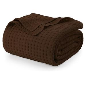 Utopia Bedding Brown 100% Cotton Waffle Blanket 300 GSM [Twin - 90x72 Inch] Soft Lightweight Breathable Bed Blanket for All Season