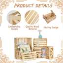 Wooden Crates for Display 5 Pack Wood Storage Crate for Home Rustic Nested Crates with Handles, Farmhouse Wooden Basket for Storage Container and Decorations