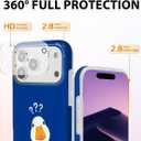 Compatible with iPhone 17 Pro Case, Trendy Cute Funny Goose Girly Soft Slim TPU Shockproof Aesthetic Protective Phone Case Cover for Women Girls 6.3" Blue