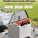 VEVOR Trailer Tongue Box, Heavy Duty Trailer Tongue Tool Box Storage Organizer with Lock & Keys, Utility Tool Chest for Pickup Truck Bed, RV, SUV, Off-Road Vehicle, Aluminum, 29" x 16.1" x 18", Silver