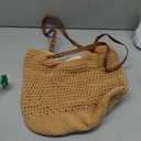 Pleneal Crochet Beach Bags for Women, Summer Beach Tote Bag, Soft Woven Purses Shoulder Bag for Vacation (Khaki)