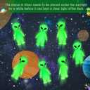CroBlissful Mini Alien Figures Glow in The Dark Small Little Tiny Aliens Figurine to Hide and Seek for Space Party Favor Prank Rubber Toys Bulk Gifts Goodie Bag Fillers Cake Topper (Marvelous,60 Pcs)