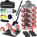 Heavy Duty Furniture Dolly with 5 Wheels, 4000 lbs Load Capacity for Easy Moving and Storage, Furniture Lift Mover Tool Set Perfect for Heavy Home or Office - Made of Premium Carbon Steel6 Packs