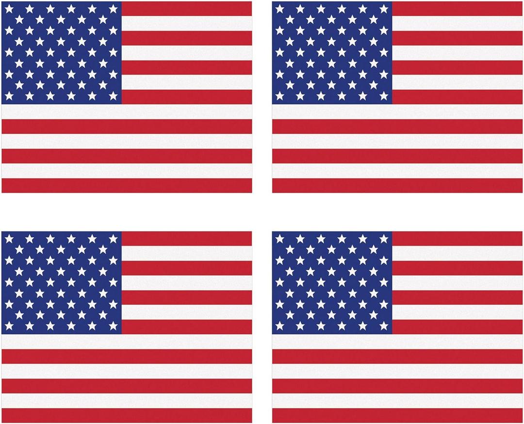 Beistle 4 Piece 10" x 13" Plastic USA American Flag Placemats For Patriotic Theme 4th of July Party, Memorial And Labor Day Table Decorations