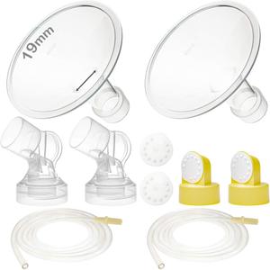 Nenesupply Pump Parts with 19mm Flanges Compatible with Medela Pump in Style Parts Accessories Breast Pump Not Original Medela Pump Parts Incl. 19mm Flange Breastshield Connector Valve Membrane Tubing
