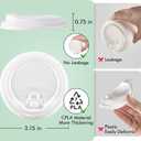 ECOLipak 100% Compostable Coffee Cup Lids 200 Count3.15 inch Disposable CPLA Cup Lid Suitable for 8 oz Paper Cups, White