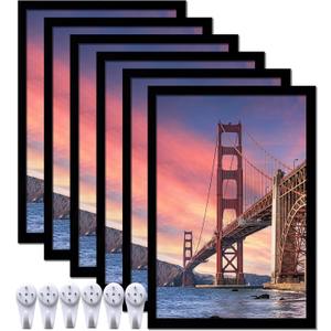 13x19 Picture Frames Black, Set of 6 for Gallery Wall Display