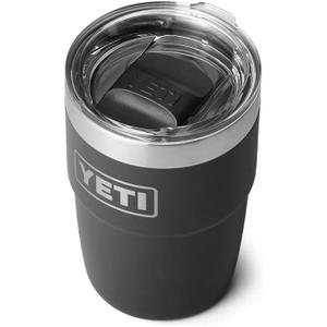 YETI Rambler 8 oz Stackable Cup, Stainless Steel, Vacuum Insulated Espresso Cup with MagSlider Lid (Black. 2 Pack)