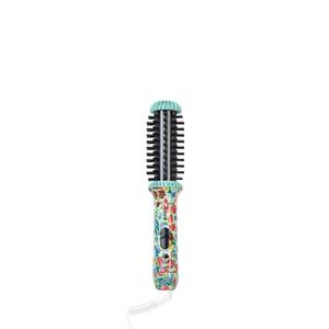 CALISTA GoGo Mini Heated Round Brush | Curl, Touch-Up, De-Frizz, and Style Hair with the Mini 7â€ Styling Tool | Heats to 365Â°F | Perfectly Designed Travel Tool | Dual Voltage (Retro Floral)